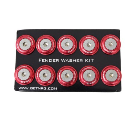 (image for) NRG 10 PIECE FENDER WASHER KIT - RED 