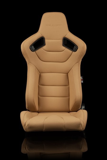 (image for) Braum Elite Beige Leatherette Carbon Fiber Mixed Sport Reclining Seats - Pair