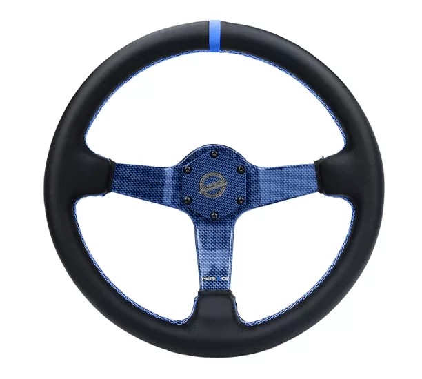 (image for) NRG CARBON FIBER COLORED STEERING WHEEL 350MM DEEP DISH - Click Image to Close