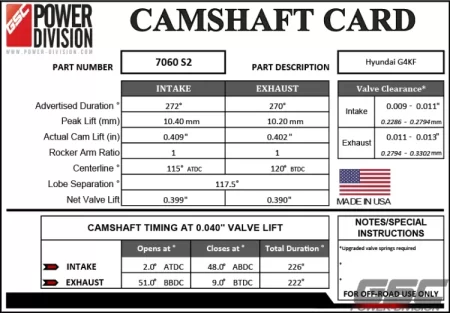 (image for) GSC Power Division Genesis Coupe 2.0T Stage 2 Camshaft Set 2010 - 2012