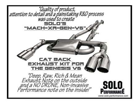 (image for) Solo Performance Genesis Coupe 3.8 Performance Stainless Steel Cat Back Exhaust System 2010 - 2016
