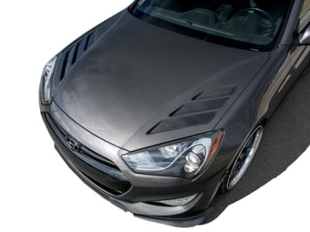 (image for) RK Sport Genesis Coupe Extractor Fiberglass Hood 2013 - 2016