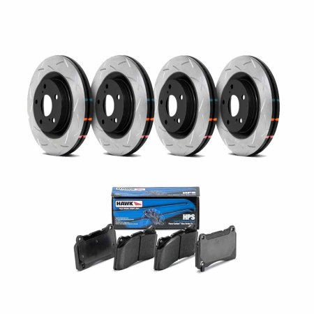 (image for) DBA Genesis Coupe Slotted Rotors & Hawk Brake Pads Package 2010 – 2016