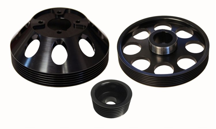 (image for) Torque Solution Genesis Coupe 3.8 Black Lightweight Pulley Set 2010 - 2016 - Click Image to Close