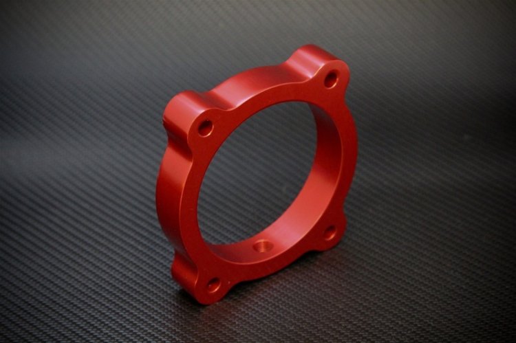 (image for) Torque Solution Genesis Coupe 3.8 Red Throttle Body Spacer 2013 - 2016 